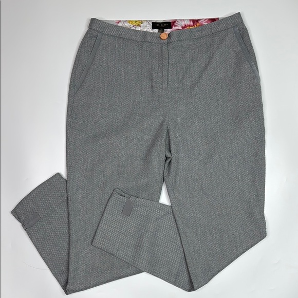Ted Baker London Grey Tapered Ankle Pants Size 2 - Picture 1 of 11